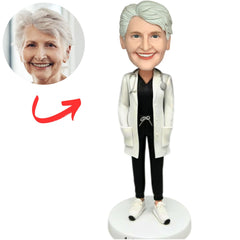 Doctor with Hands in White Coat Custom Bobbleheads