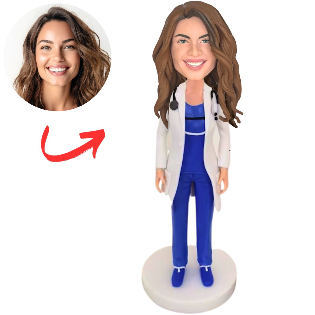 Custom Doctor in White Coat Bobbleheads