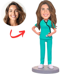 Nurse in Medical Scrubs Custom Bobbleheads