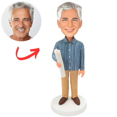 Engineer Holding Blueprints Personalized Bobbleheads