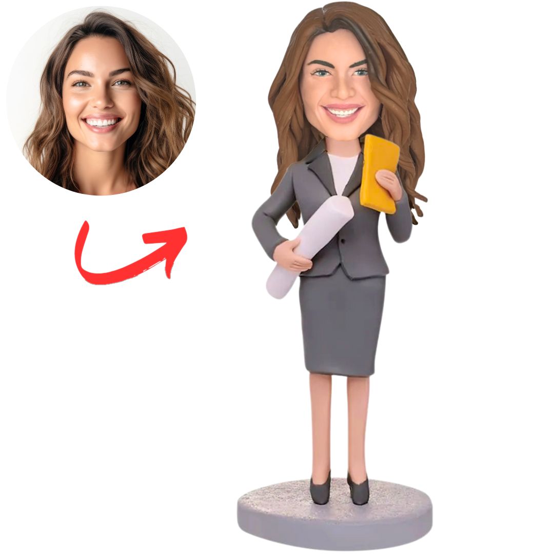 Beautiful Female Engineer in a Skirt Custom Engineer Bobbleheads