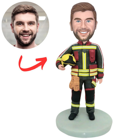 Personalized Cool Fireman Bobbleheads