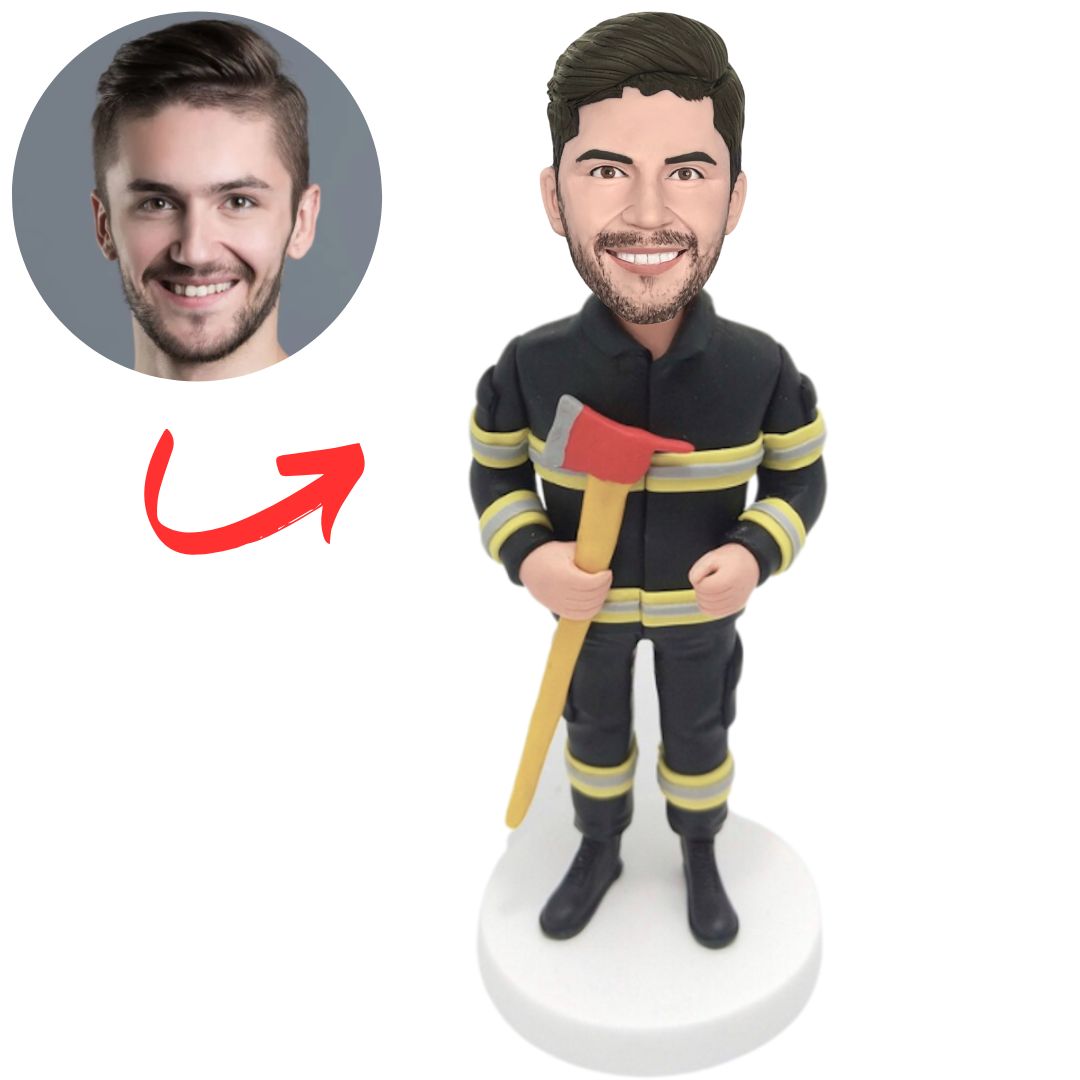 Custom Bobbleheads Firefighter Holding an Axe
