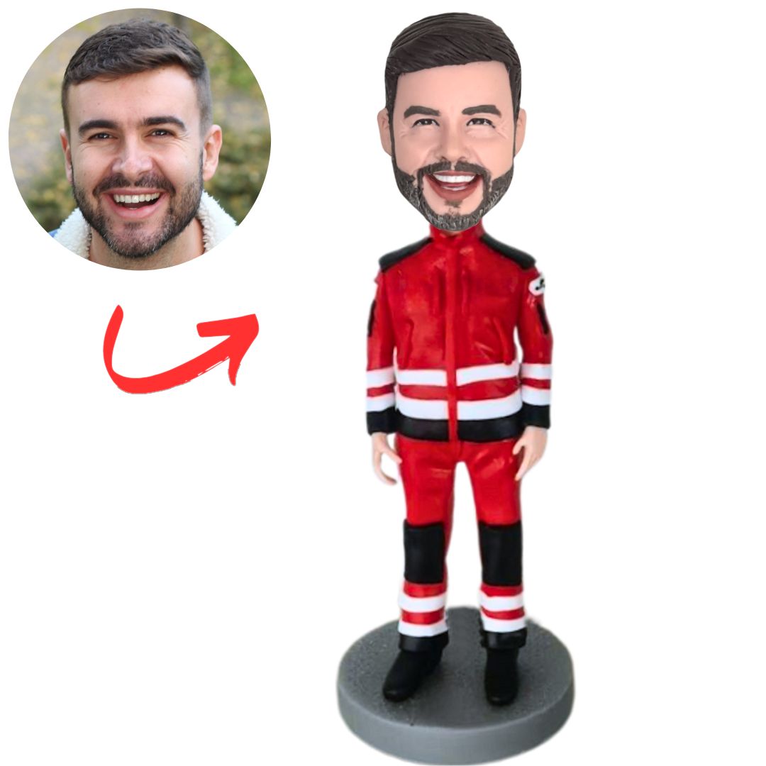Handsome Male Racing Driver Custom Racing Bobbleheads