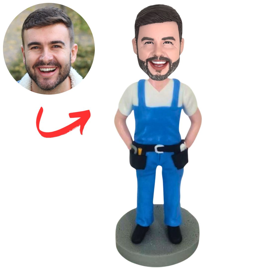 Repairman Wearing Overalls Custom Bobbleheads