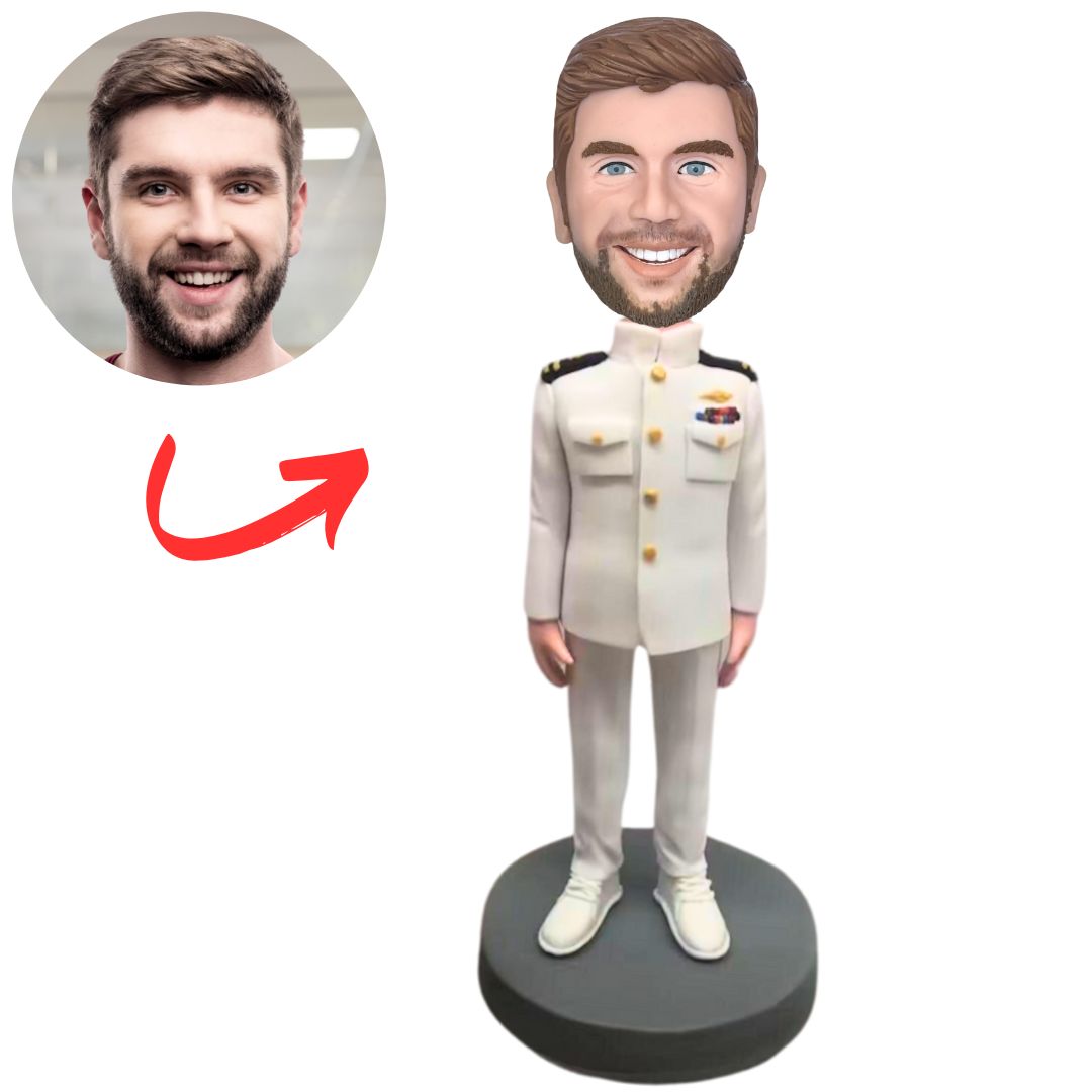 Navy in White Suit Custom Navy Bobbleheads