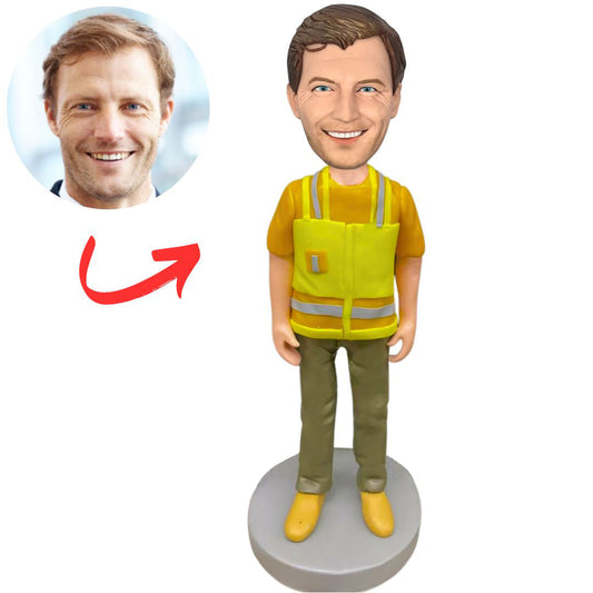 Custom Bobbleheads Man in Yellow Overalls