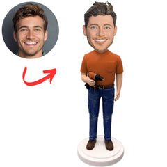 Man Holding Tools Custom Bobbleheads