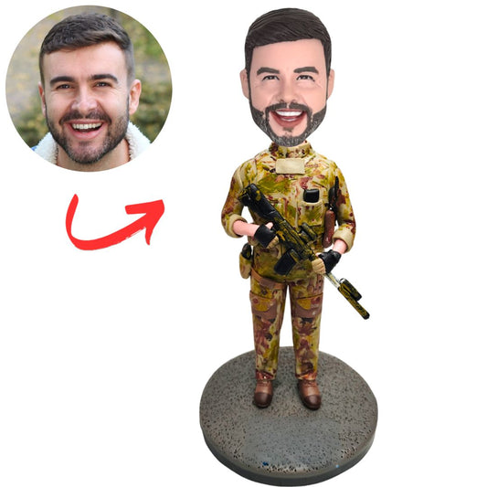 Soldier with a Gun Custom Soldier Bobbleheads