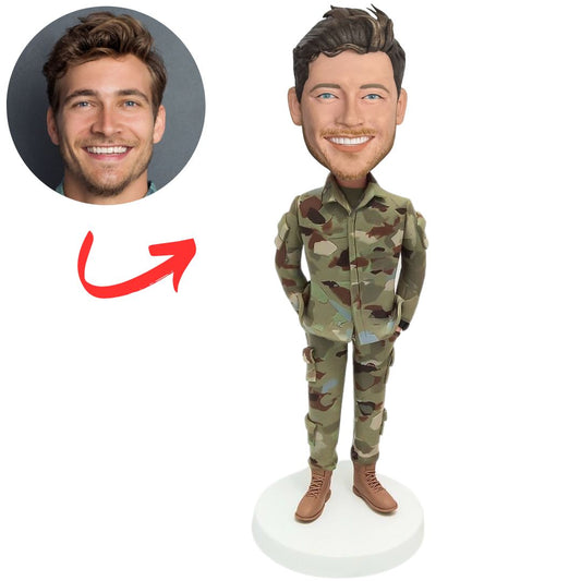 Custom Bobbleheads Handsome Soldier