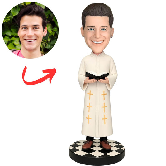 Pastor Holding a Bible Personalized Bobbleheads