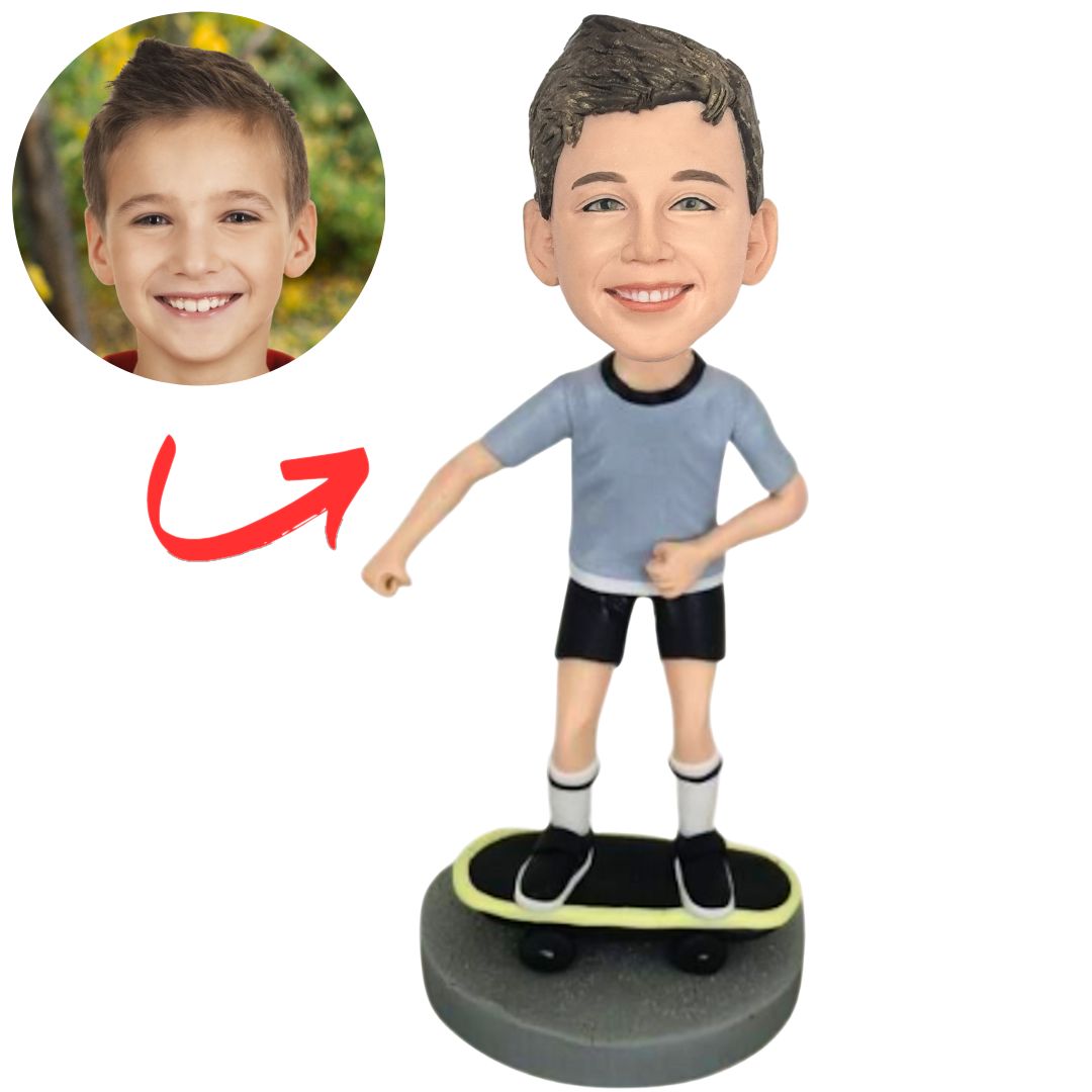 Skateboarding Boy Custom Bobbleheads