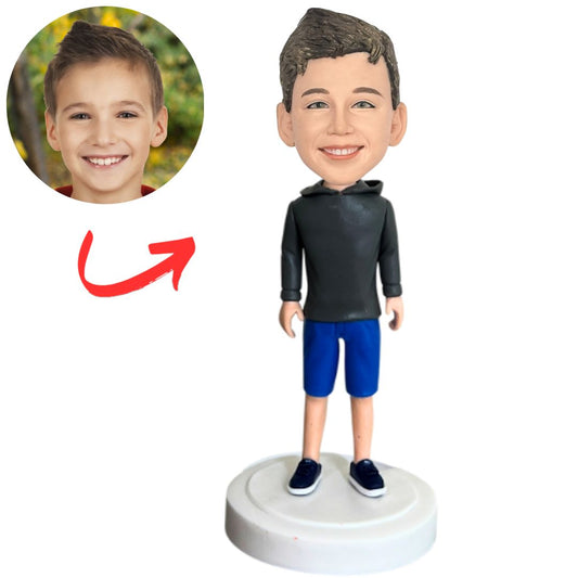 Casual Boy in Shorts Custom Bobbleheads