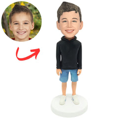 Boy in Black Hoodie Custom Bobbleheads