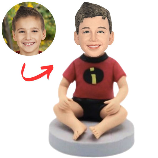Sitting Baby Boy Custom Child Bobbleheads