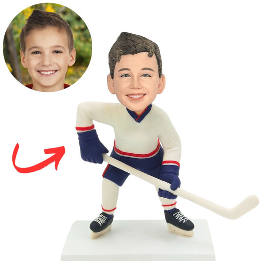 Hockey Boy Player Custom Kid Bobbleheads
