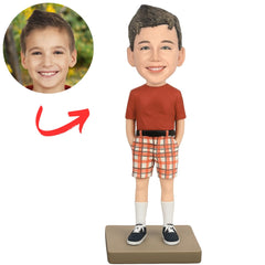 Boy with Hands Behind Back Custom Child Bobbleheads