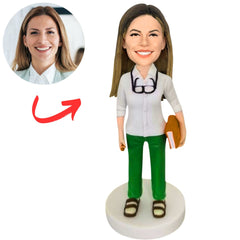Female Teacher with Glasses Custom Bobbleheads