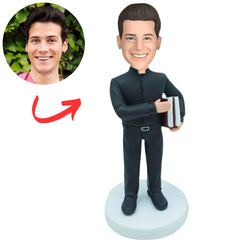 Personalized Male Teacher Holding Book Bobbleheads