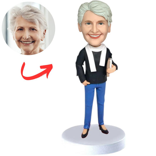 Personalized Female Teacher with Scarf Bobbleheads