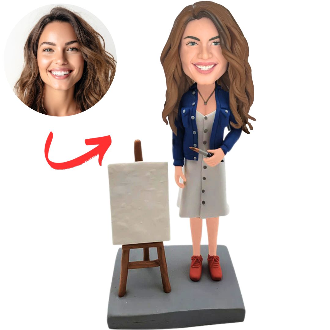 Female Art Teacher Custom Bobbleheads