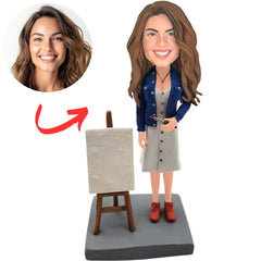 Female Art Teacher Custom Bobbleheads