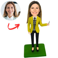 Personalized Female Teacher Giving a Lecture Bobbleheads