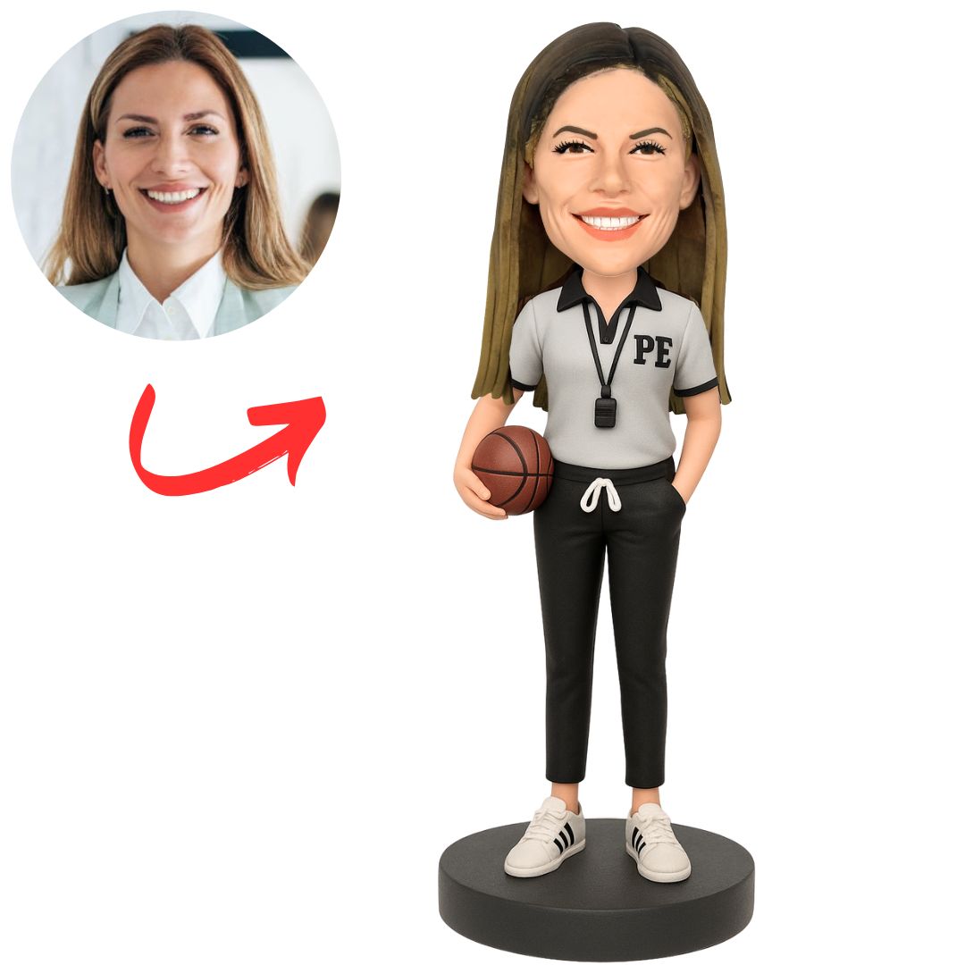 Female PE Teacher Custom Bobbleheads
