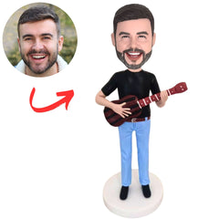 Male Musician Gift for Guitar Player Custom Bobbleheads