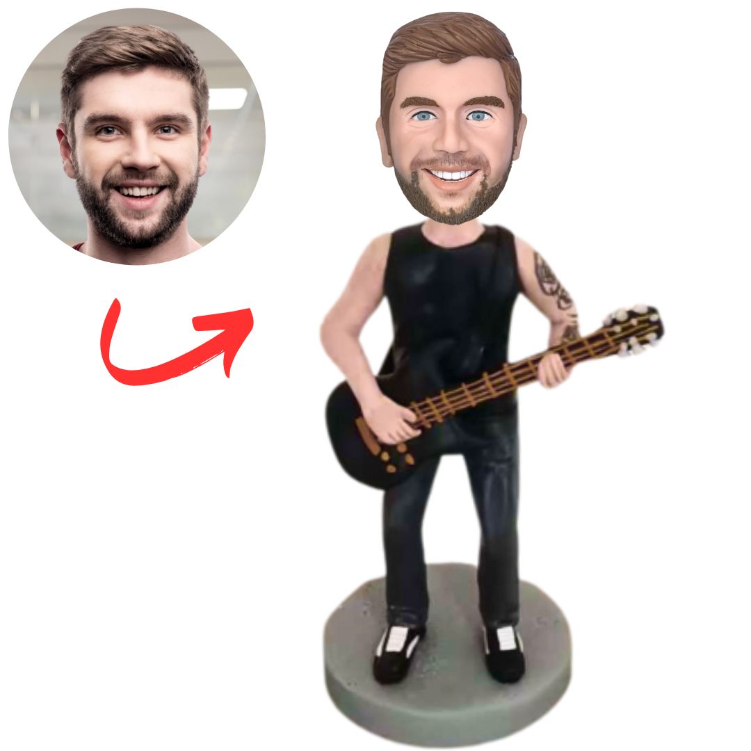 Handsome Male Guitar Player Custom Bobbleheads