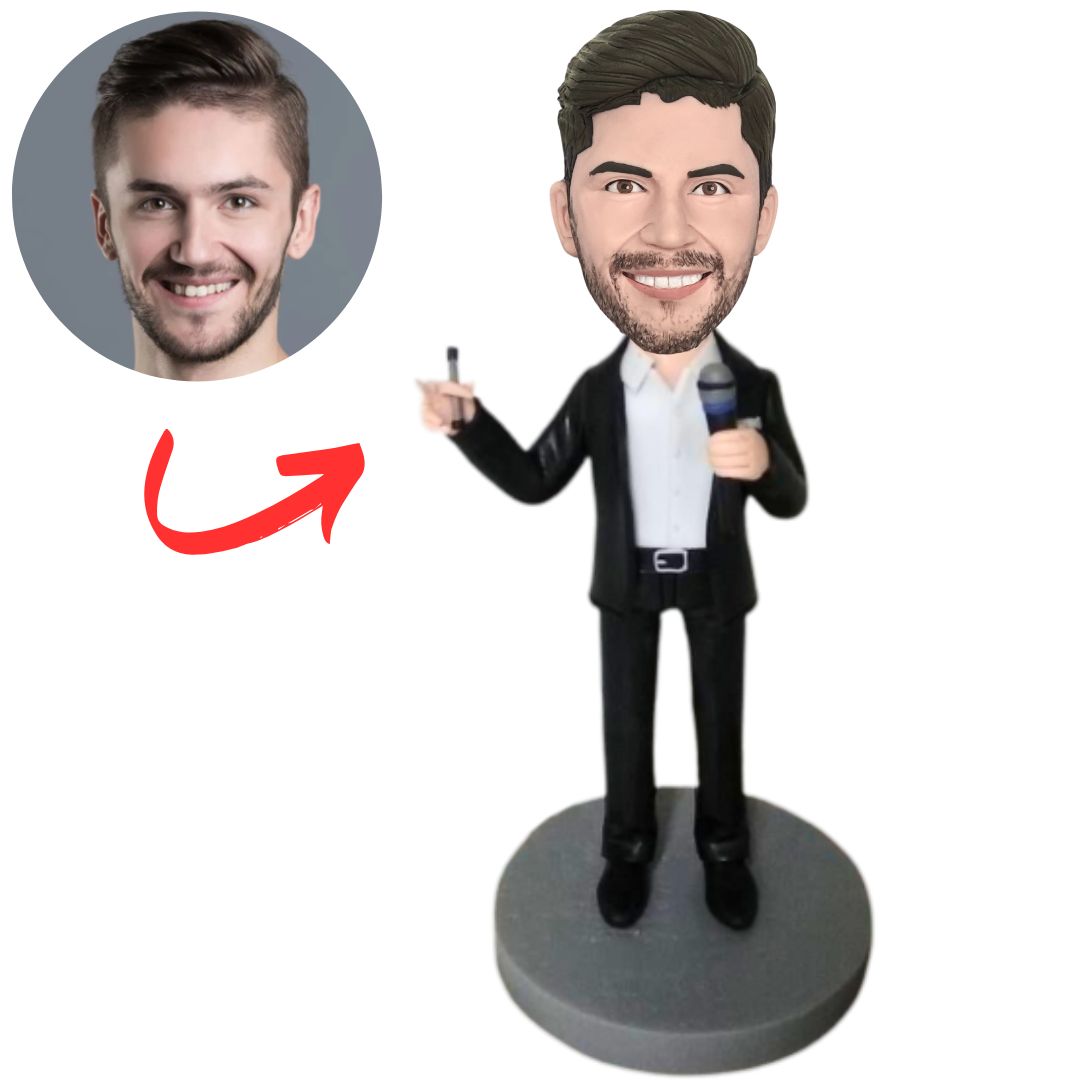 Speaker with Microphone And Marker Custom Bobbleheads