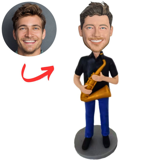 Man Playing Saxophone Personalized Bobbleheads