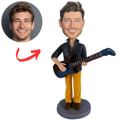 Funky Style with Yellow Pants And Electric Guitar Custom Bobbleheads