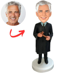 Male Judge Holding Hammer Custom Bobbleheads