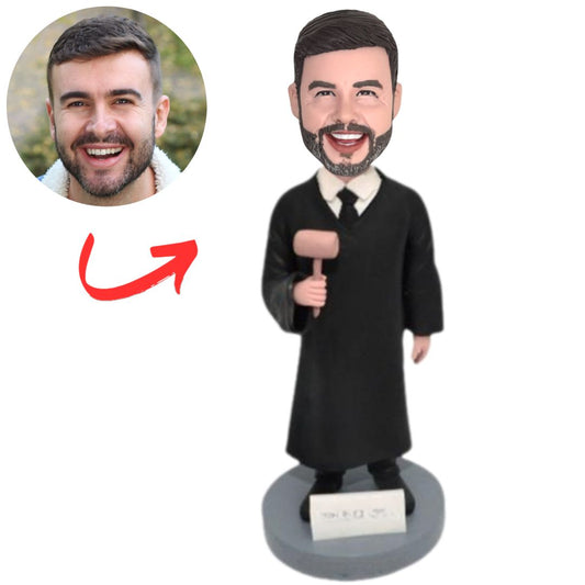 Male Judge with Gavel Custom Bobbleheads