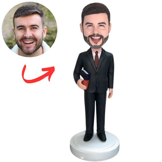 Lawyer Holding a Book Custom Bobbleheads