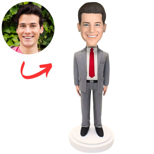 Lawyer in Grey Business Suit Custom Bobbleheads