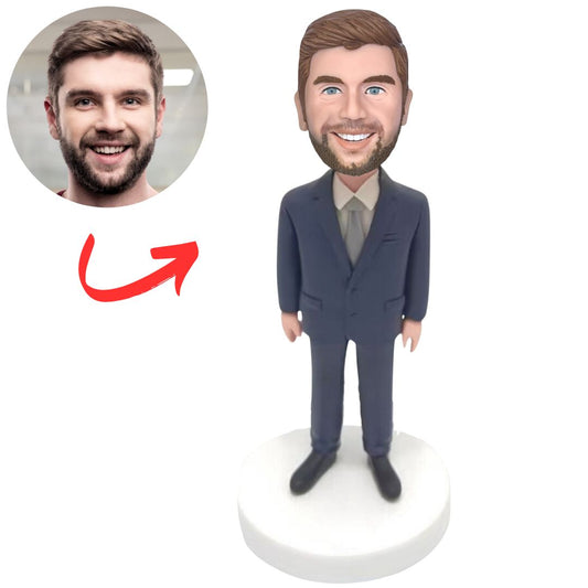 Lawyer in Blue Suit Business Man Custom Bobbleheads