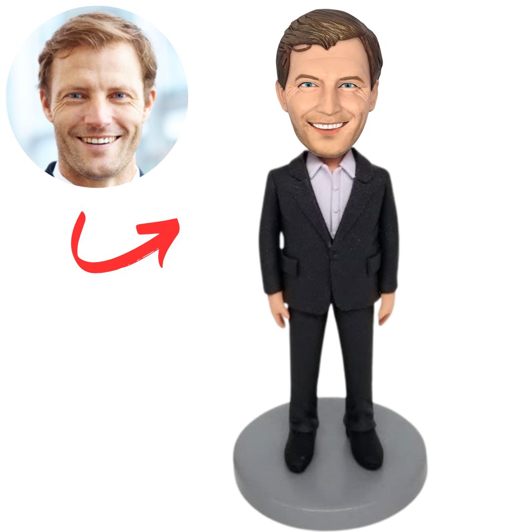Lawyer in Black Suit Business Man Custom Bobbleheads