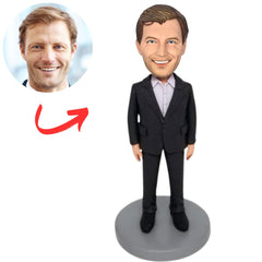 Lawyer in Black Suit Business Man Custom Bobbleheads