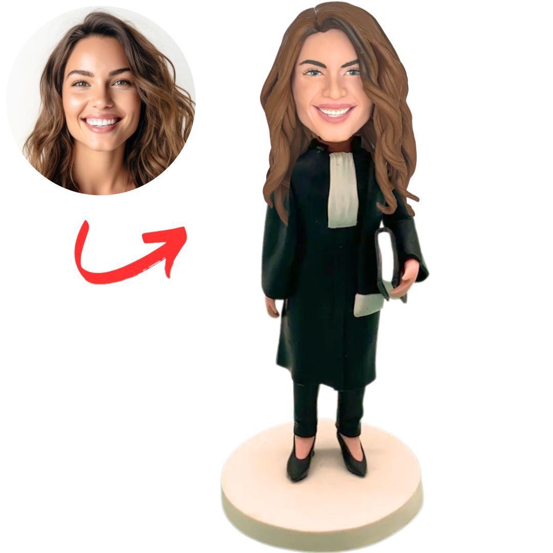 Female Lawyer Holding Law Book Personalized Bobbleheads