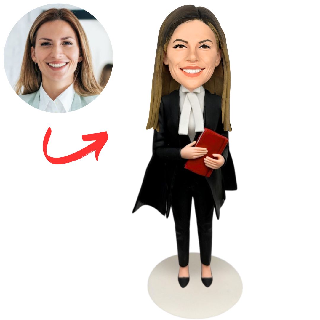 Lady Judge Holding Book Custom Bobbleheads