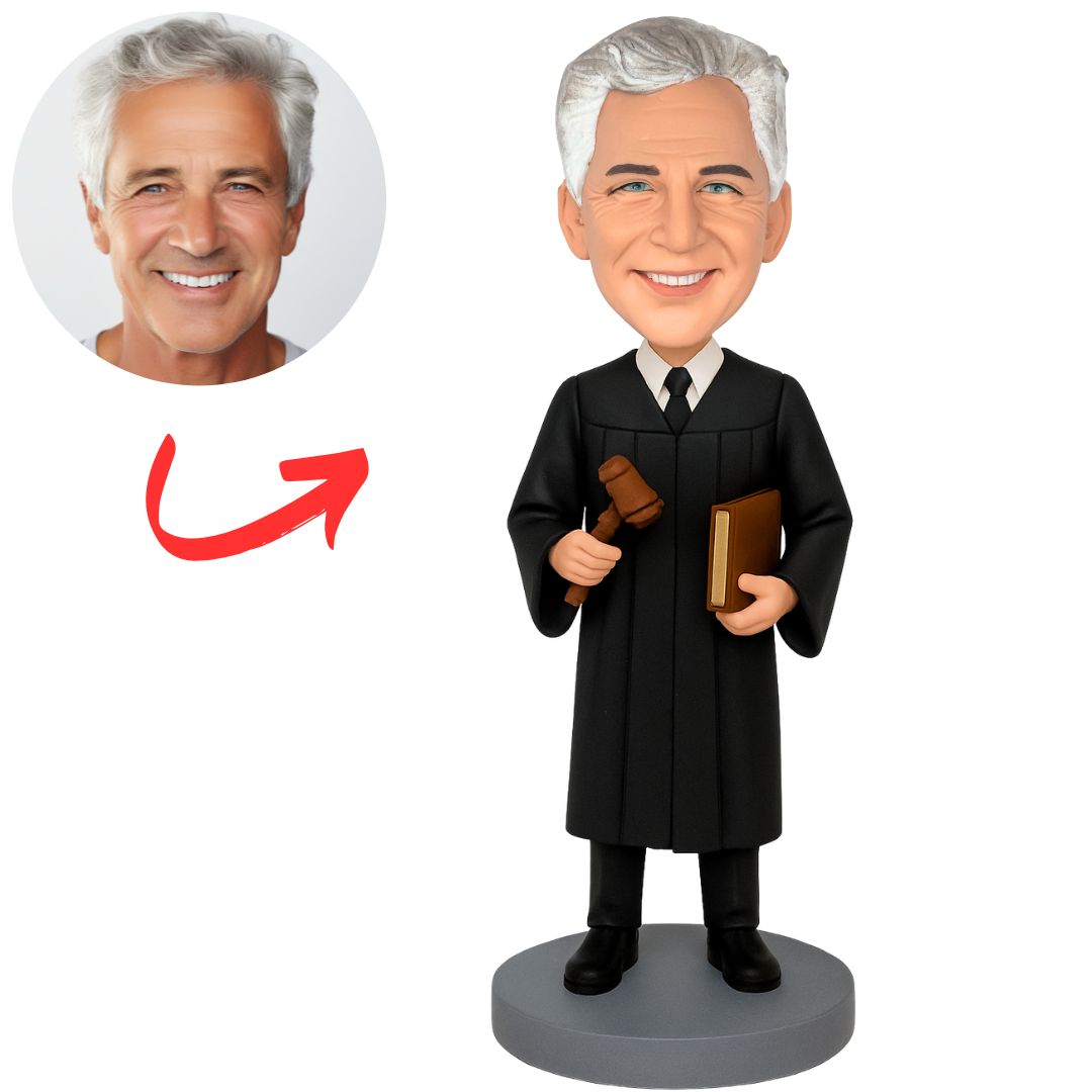 Custom Judge Holding Hammer Bobbleheads