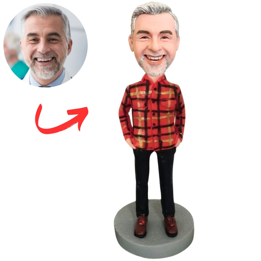 Man in Plaid Shirt Custom Bobbleheads