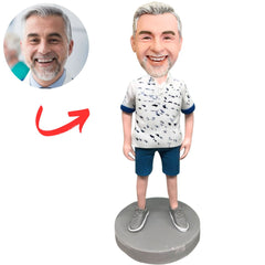 Modern Man in White Shirt Custom Bobbleheads