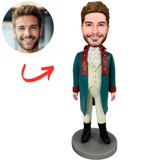 Handsome Man in Blue Windbreaker Custom Bobbleheads