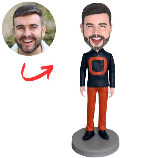 Black Shirt Casual Male Custom Bobbleheads