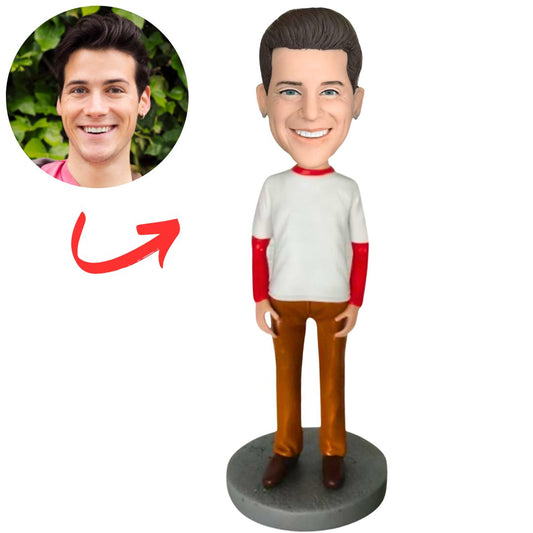Brown Pants Casual Man Custom Bobbleheads