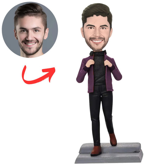Fashionable Man Walking Custom Bobbleheads