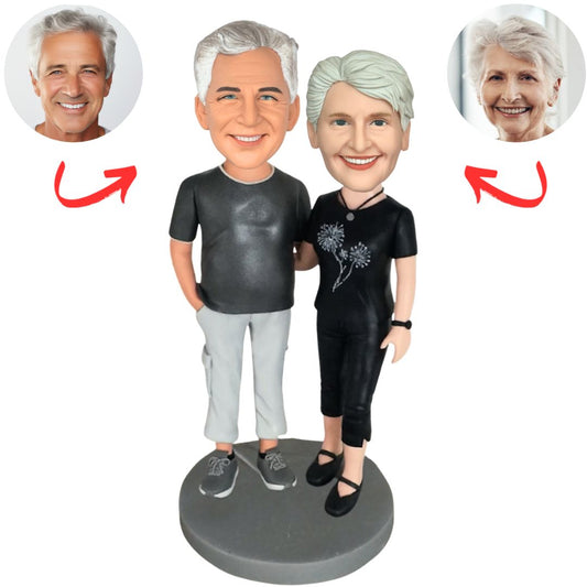 Old Happy Couple Custom Couple Bobbleheads